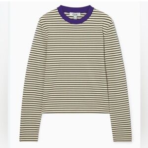 COS Striped Long Sleeve Top - Black and Cream